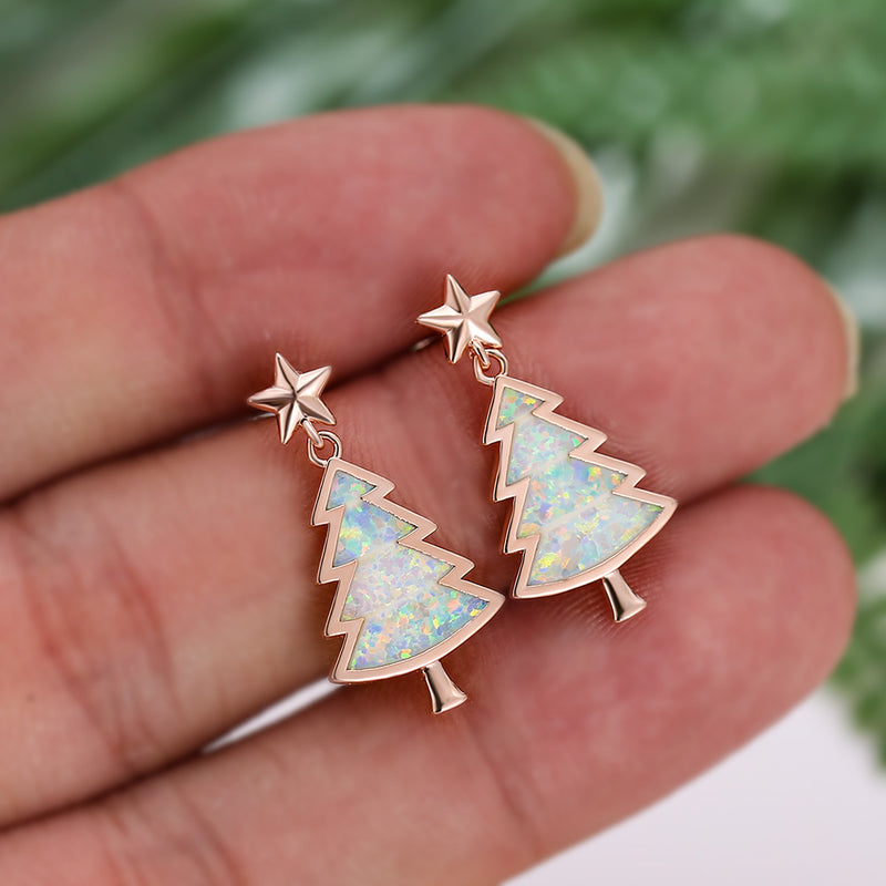 Christmas tree pentagram earrings - WOMONA.COM