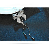 Diamond-studded bow necklace necklace chain - WOMONA.COM