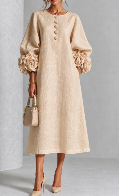 Women's floral-detail midi dress