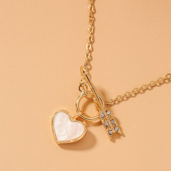 Romantic Heart Necklace Copper Zircon Pendant Necklace