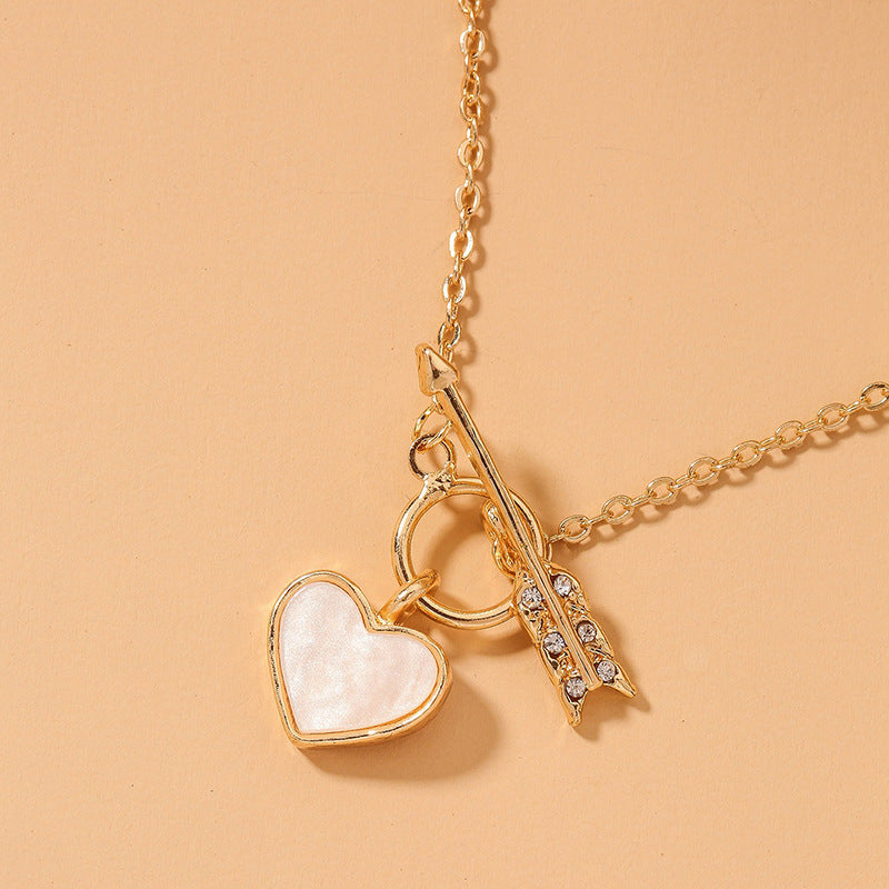 Romantic Heart Necklace Copper Zircon Pendant Necklace - WOMONA.COM