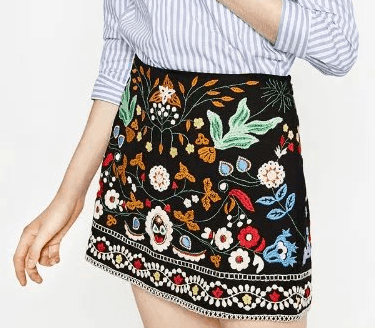 Charmma Embroidered Floral Skirts - WOMONA.COM