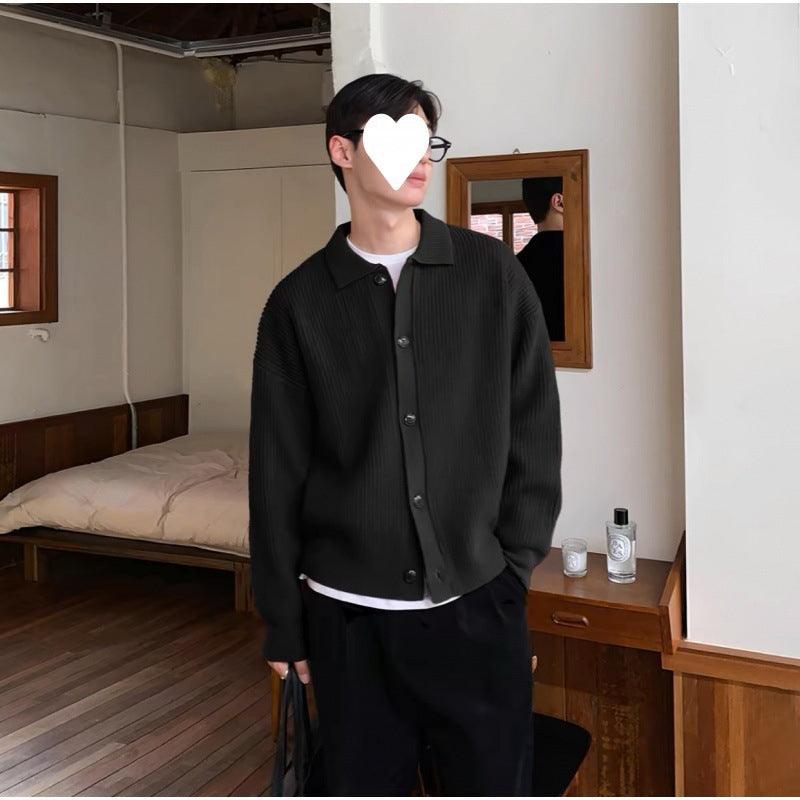 Handsome Idle Style Knitted Cardigan Casual Unisex Style - WOMONA.COM