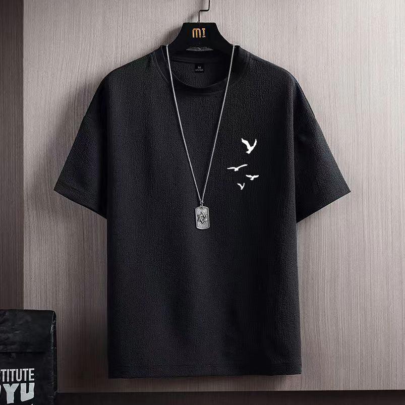 Ice Silk Short Sleeve T-shirt Men - WOMONA.COM