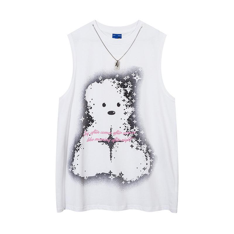 Bear Tank Top Sleeveless T-shirt Men - WOMONA.COM