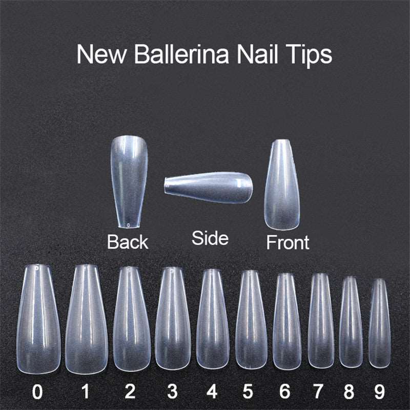 500 tablets of transparent natural color ballet fake nails - WOMONA.COM