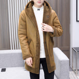 Double-sided Wear Fleece Coat Hooded Mid-length Coat - WOMONA.COM