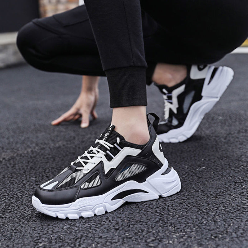 White Sneakers Men Non Slip Walking Running Shoes Sports - WOMONA.COM