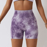 Splash Dyed Seamless Yoga Shorts For Women - WOMONA.COM