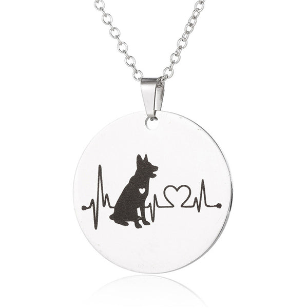 Creative dog cardiogram necklace - WOMONA.COM