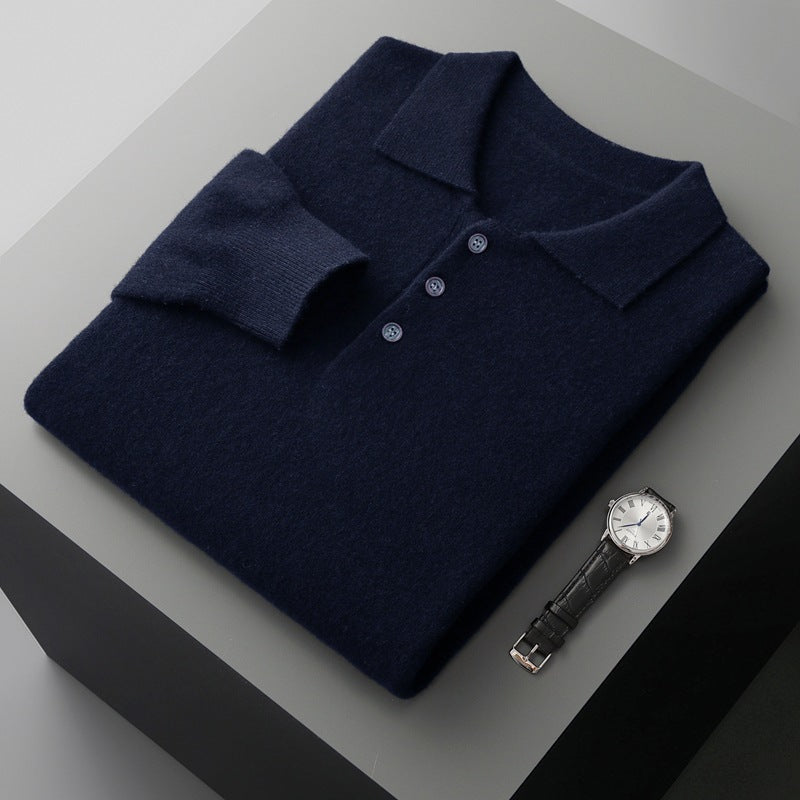 Polo Shirt Men's Casual Wool Sweater - WOMONA.COM