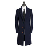 Men's Medium Long Woolen Coat - WOMONA.COM