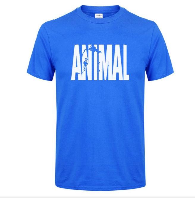 summer leisure ANIMAL alphabet print collar T-shirt pure cotton - WOMONA.COM