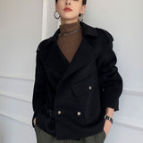 Korean Style Double-faced Woolen Goods Cashmere Coat - WOMONA.COM