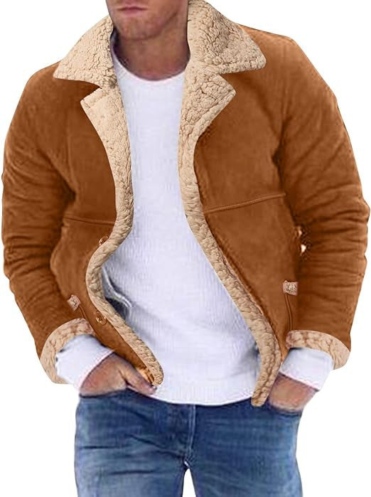 Men's Fur Integrated Fleece-lined Padded Jacket - WOMONA.COM