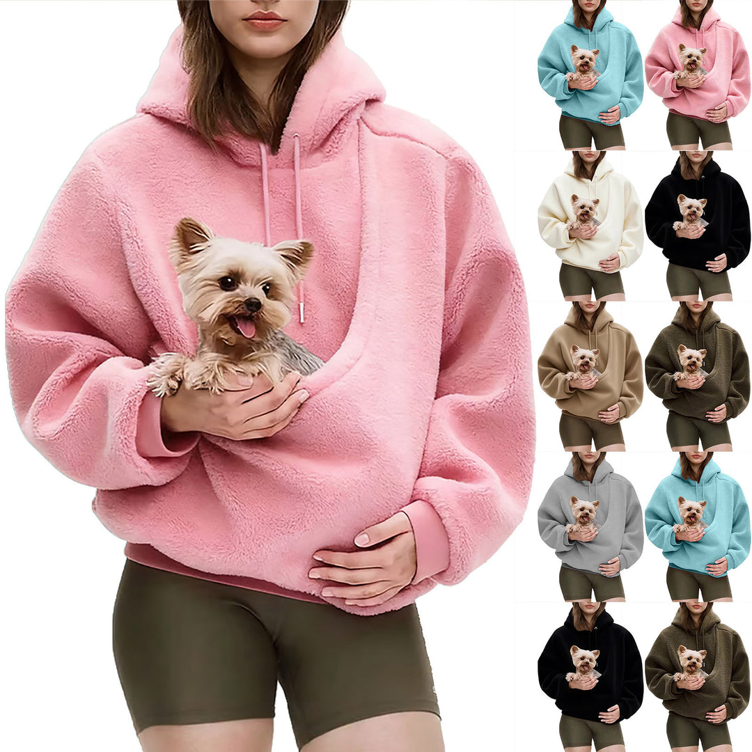 Unisex pet-pouch pullover hoodie