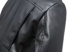 Short Slim High Waist Motorcycle Leather Jacket - WOMONA.COM