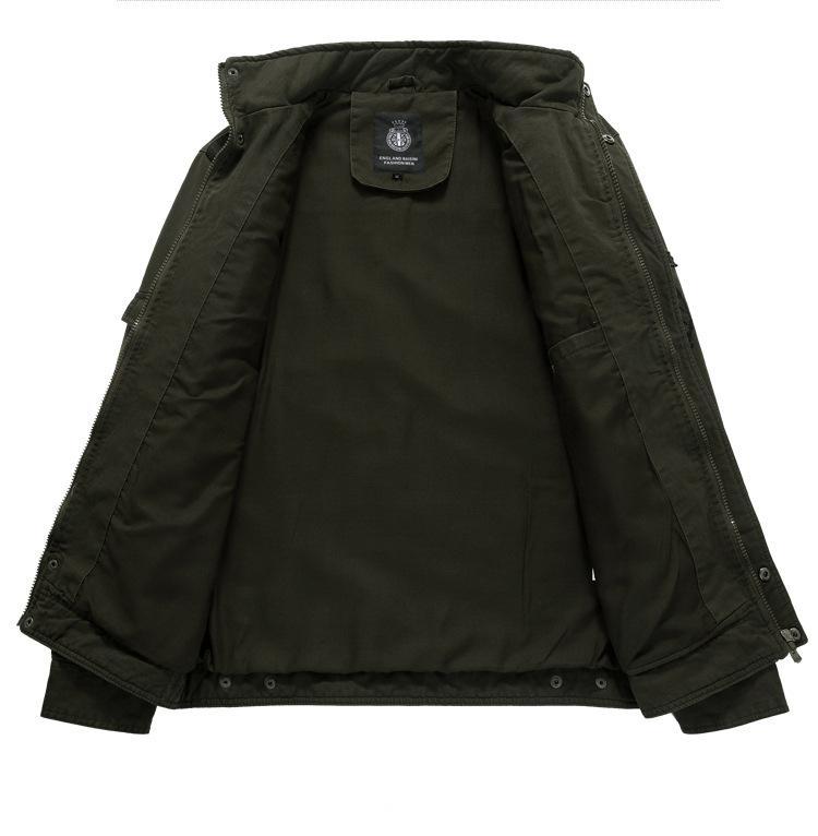 Herrenjacke Militär Cargo Übergröße Freizeitmantel