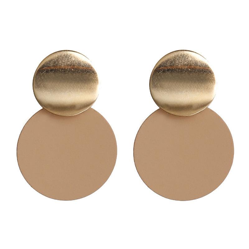 Metal long round earrings - WOMONA.COM