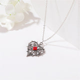 Necklace Personality Gothic Ruby Heart Necklace - WOMONA.COM