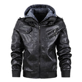 Motorcycle leather men's jackets stand collar men - WOMONA.COM