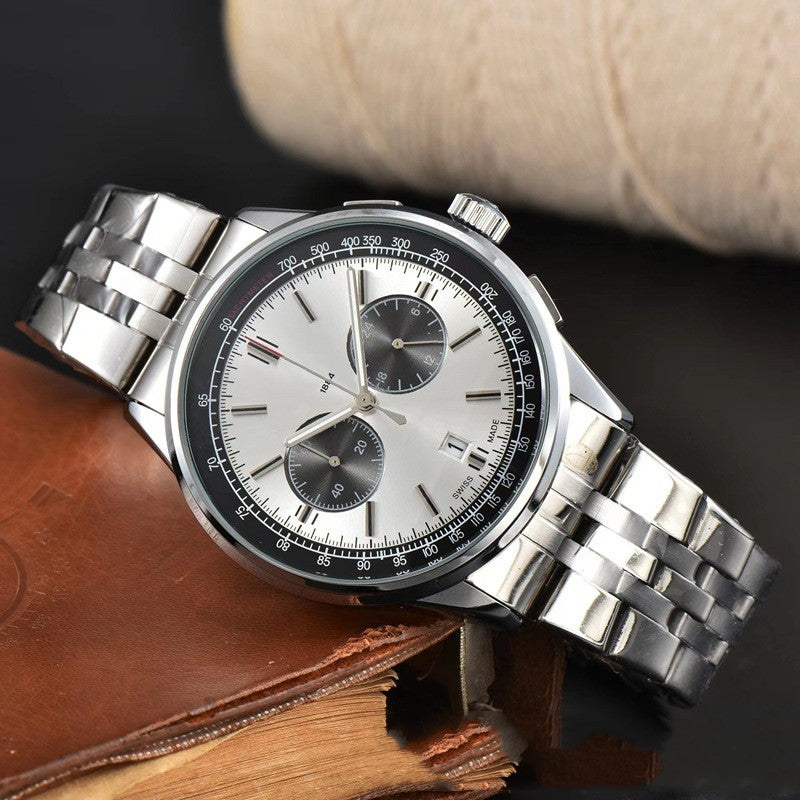 Men's Six-pin High Quality Quartz Steel Strap Watch - WOMONA.COM