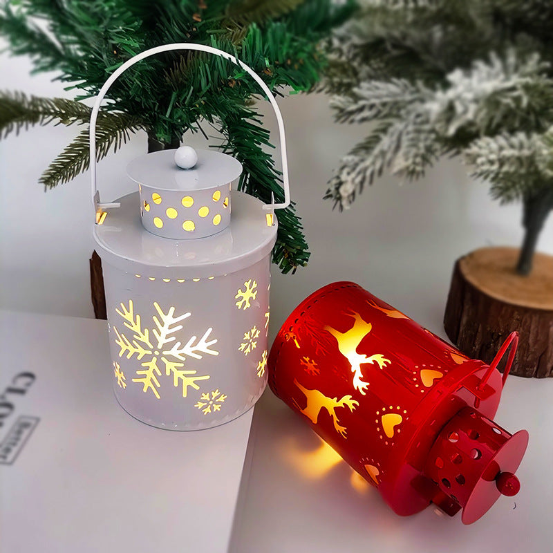 Luces de velas navideñas, linternas LED pequeñas, luces de viento, velas electrónicas, decoración navideña creativa de estilo nórdico