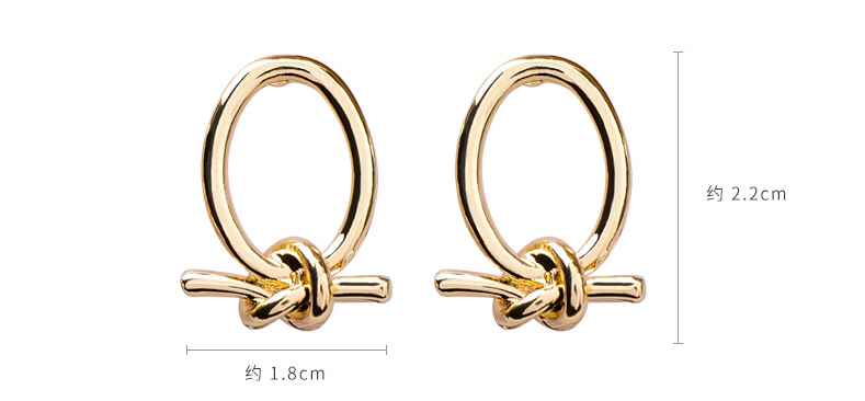 Stud cold oval knotted earrings - WOMONA.COM