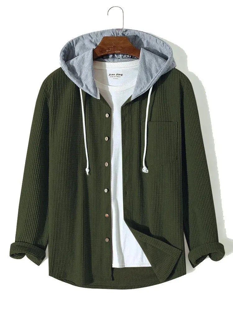 Men's Autumn And Winter Thickening Waffle Hooded - WOMONA.COM