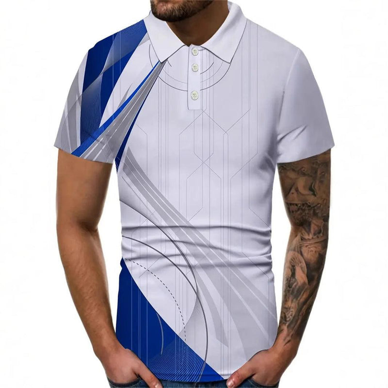 Camisa polo de manga corta con solapa y botones para hombre