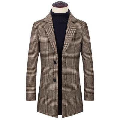 Trench coat plaid coat - WOMONA.COM