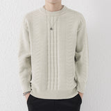 New Men's Round Neck Knitted Sweater