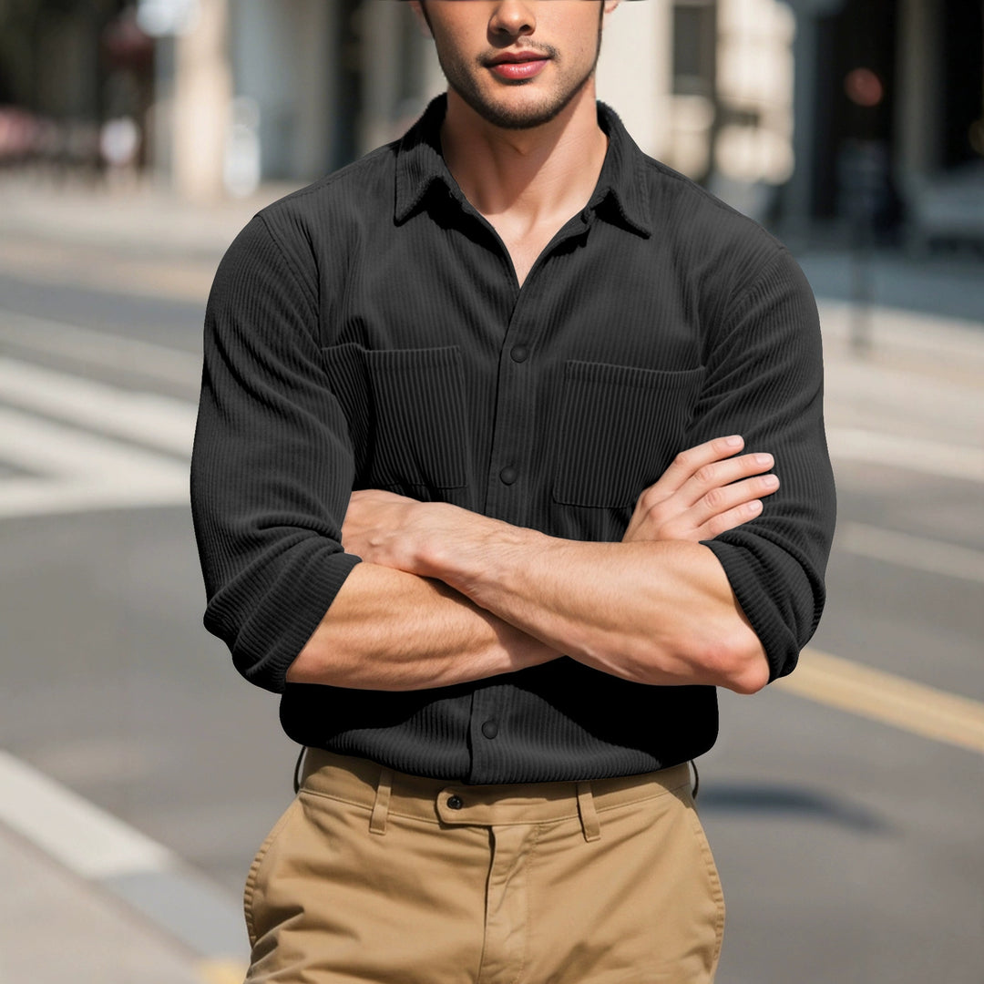 Men's Slim-Fit Corduroy Button-Up Shirt - product view 1