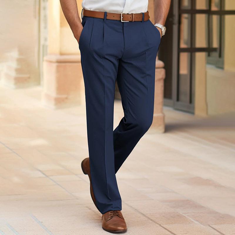 Mid Waist Straight Long Pants For Office Business Formal - WOMONA.COM