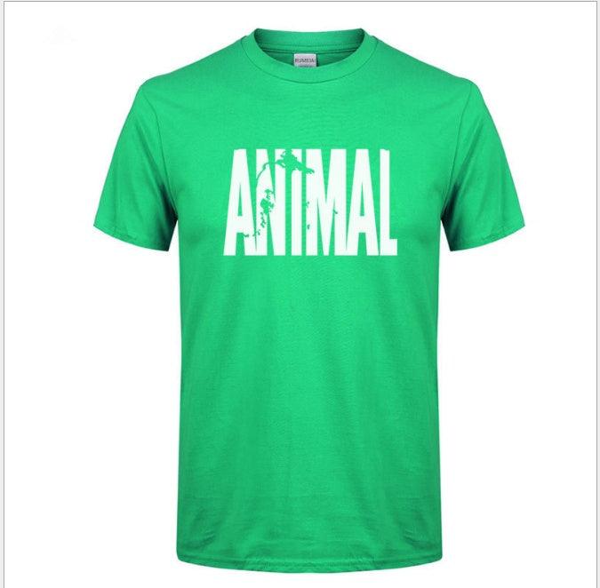 summer leisure ANIMAL alphabet print collar T-shirt pure cotton - WOMONA.COM