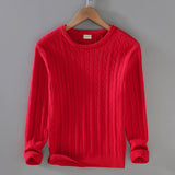 Thick Needle Solid Color Knitwear Sweater Twist Slim Fit - WOMONA.COM