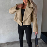 Trendy Woolen Cropped Oversized Trench Coat
