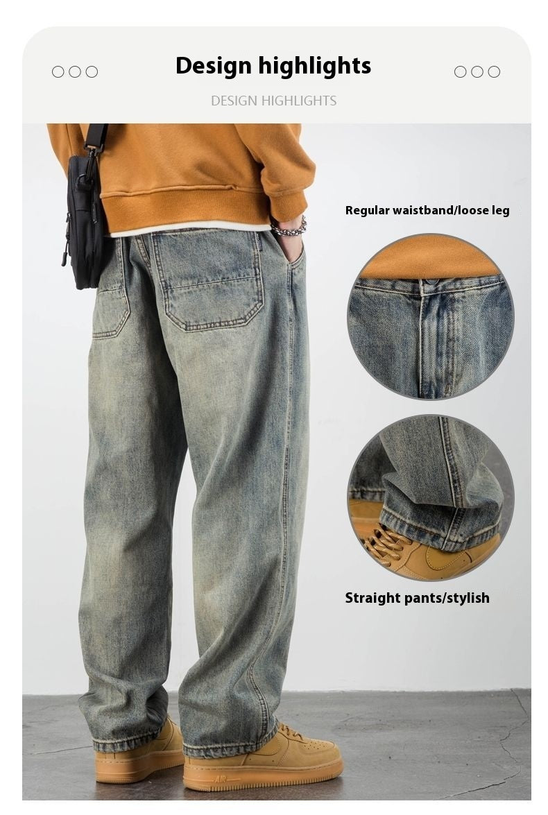 American Casual – Schlammgefärbte Jeans in Gelb