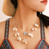 Alloy Flower Shell Necklace - WOMONA.COM