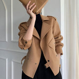 Korean Style Double-faced Woolen Goods Cashmere Coat - WOMONA.COM