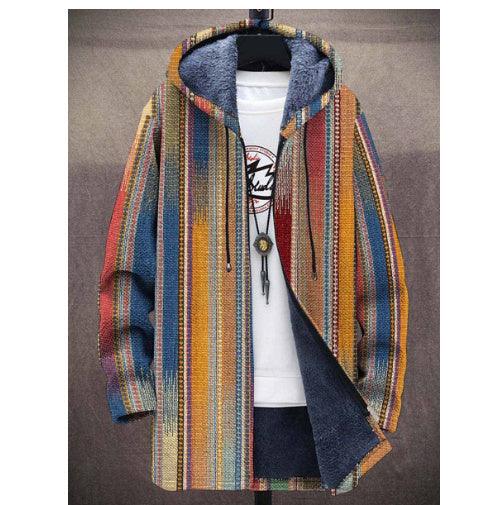 Men's Digital Printed Stand Collar Jacket - WOMONA.COM
