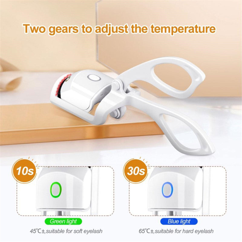 Heated Eyelash Curler Electric Temperature Control Mini Eyelash Curler Electric Portable Charging - WOMONA.COM