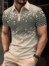 Camisa polo de manga corta con solapa y botones para hombre