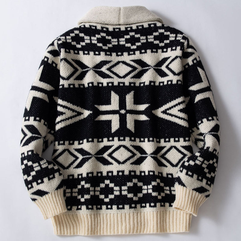 Men's Retro Heavy-duty Jacquard Sweater - WOMONA.COM