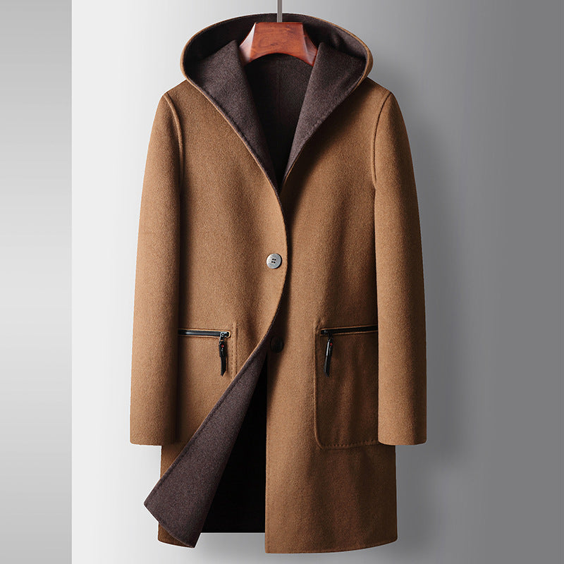 Men's Reversible Hooded Mid-Length Coat