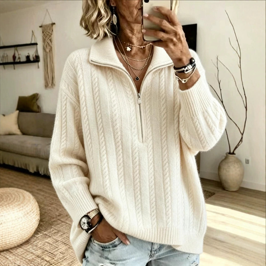 Women's Cable-Knit Half-Zip Pullover - product view 1