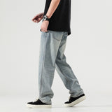 High Street Washed-out Vintage Casual Wide-leg Trousers - WOMONA.COM