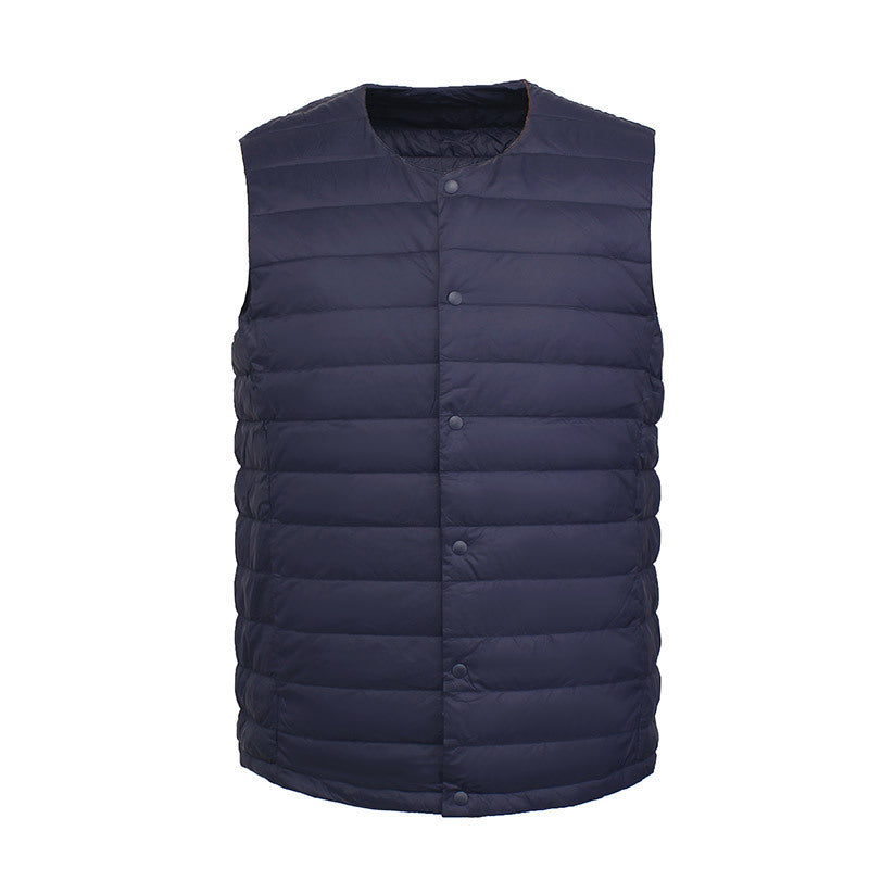 Winter Collarless Lightweight Basic Thin Vest - WOMONA.COM