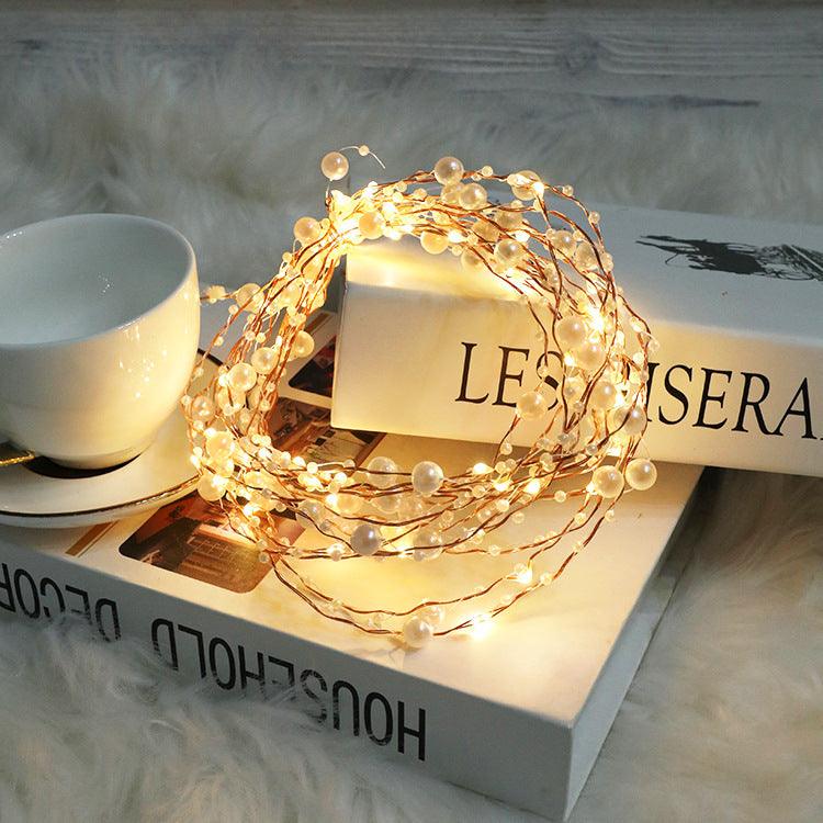 Beads Ins Room Decoration Christmas Lights Star Copper Wire String Lights - WOMONA.COM