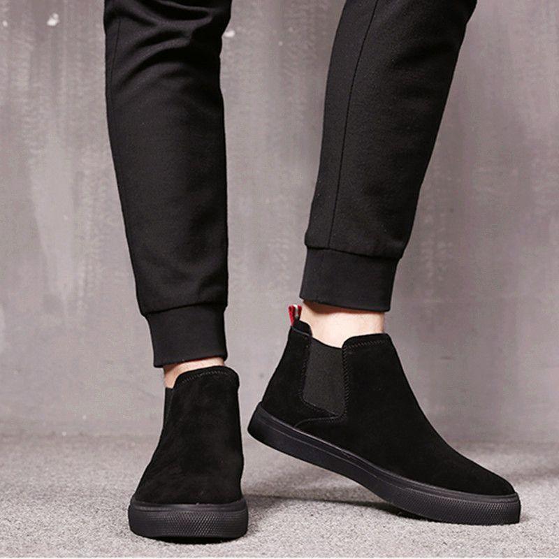 High-top Chelsea Men's Boots Genuine Leather - WOMONA.COM